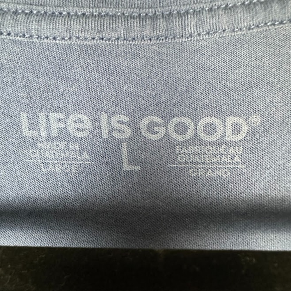 Life Is Good Tshirt Womens Large Blue Short Sleeve V Neck Comfort Summer Beach - Picture 8 of 12